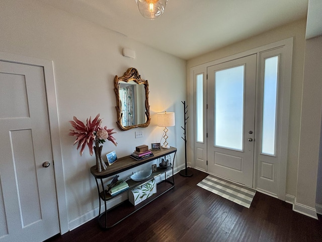 entryway featuring dark hardwood / wood-style floors