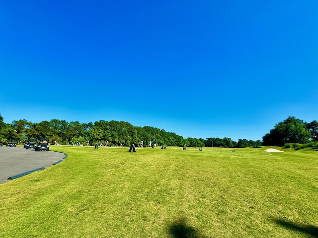 view of property's community featuring a lawn
