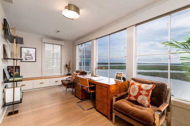 1646 Marsh Harbor Ln, Mount Pleasant, SC 29464 - office space with light wood-style floors and a water view