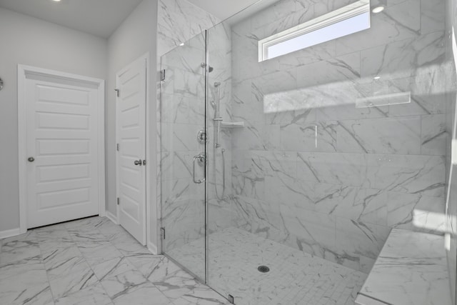 bathroom featuring walk in shower