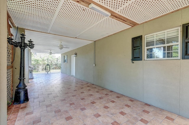 view of patio with ceiling fan