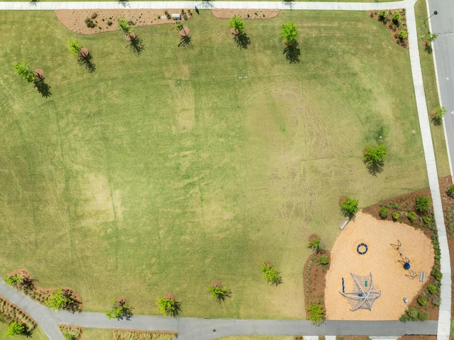 birds eye view of property featuring a rural view