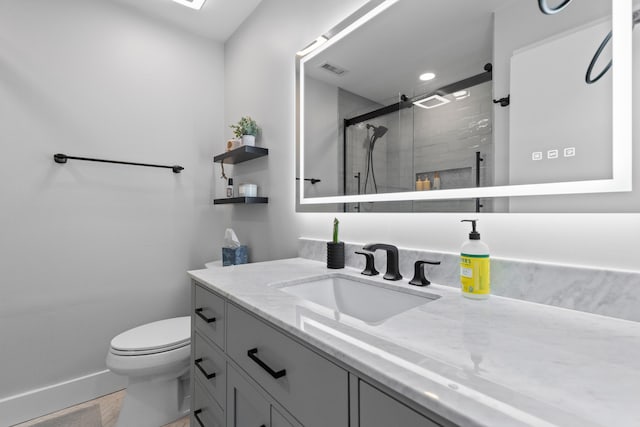 1990 Butternut St, Charleston, SC 29414 - full bathroom with vanity, a stall shower, and recessed lighting