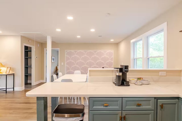 kitchen featuring light hardwood / wood-style floors