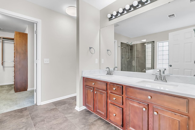 319 Deep River Rd, Summerville, SC 29486 - bathroom featuring vanity and a shower with door