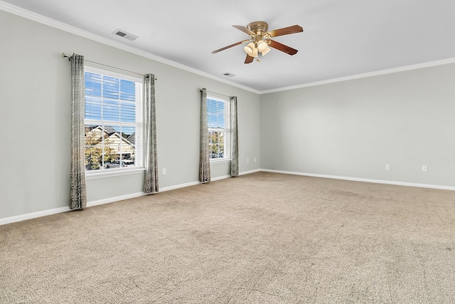 319 Deep River Rd, Summerville, SC 29486 - carpeted empty room with ceiling fan and ornamental molding