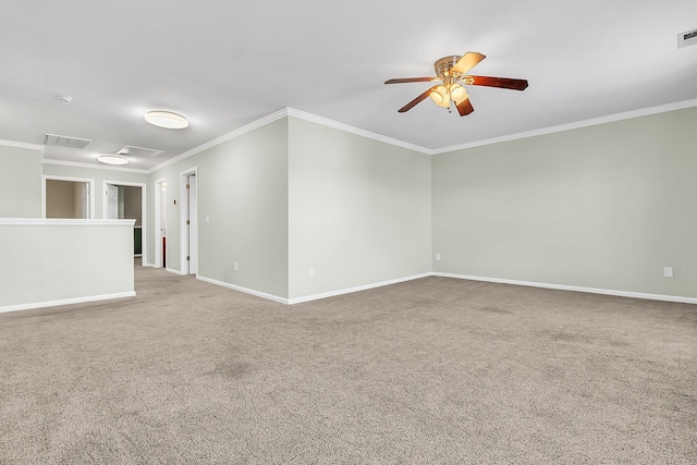 319 Deep River Rd, Summerville, SC 29486 - empty room featuring carpet flooring, ceiling fan, and crown molding