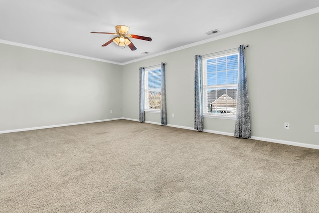 319 Deep River Rd, Summerville, SC 29486 - carpeted spare room featuring ceiling fan and ornamental molding
