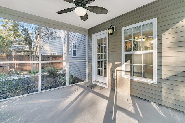 319 Deep River Rd, Summerville, SC 29486 - unfurnished sunroom with ceiling fan