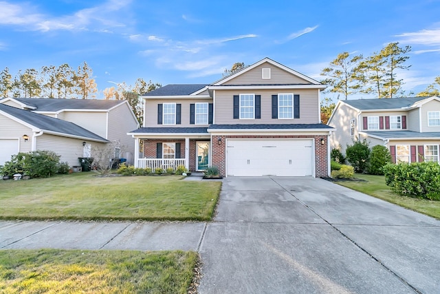 319 Deep River Rd, Summerville, SC 29486 - front facade with a front lawn, covered porch, and a garage