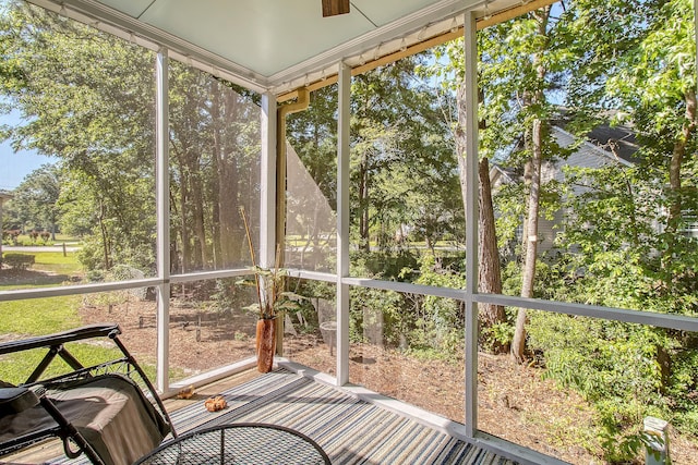 view of unfurnished sunroom