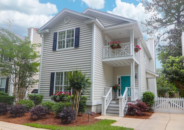 1025 Mathis Ferry Rd, Mount Pleasant, SC 29464 - view of front of home with a balcony and a gate