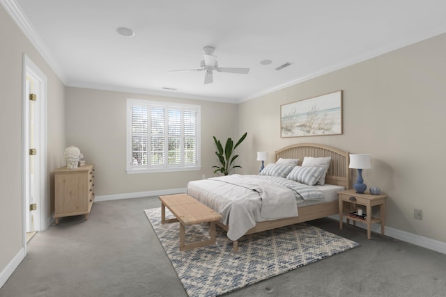 1025 Mathis Ferry Rd, Mount Pleasant, SC 29464 - carpeted bedroom with ornamental molding and a ceiling fan