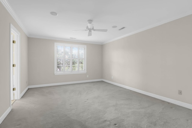 1025 Mathis Ferry Rd, Mount Pleasant, SC 29464 - empty room with light colored carpet, ornamental molding, and ceiling fan