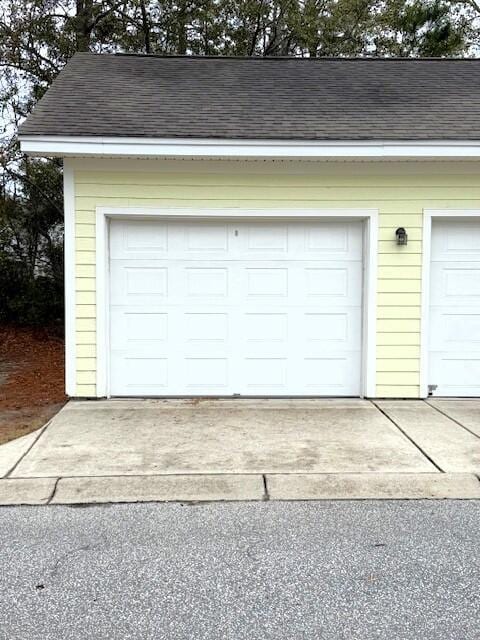 view of garage