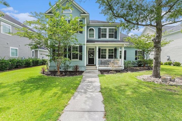 414 Hamlet Cir, Goose Creek, SC 29445 - view of front of house with covered porch and a front yard