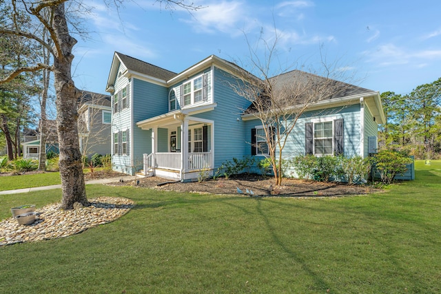 414 Hamlet Cir, Goose Creek, SC 29445 - view of front of house featuring covered porch and a front yard
