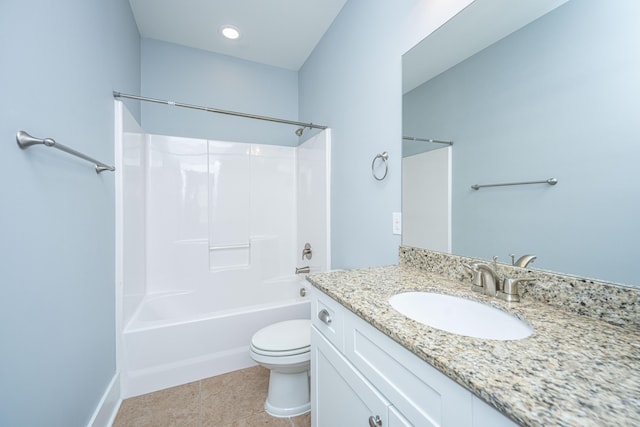 414 Hamlet Cir, Goose Creek, SC 29445 - full bath with vanity, toilet, bathtub / shower combination, tile patterned flooring, and baseboards