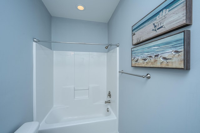 414 Hamlet Cir, Goose Creek, SC 29445 - full bath featuring shower / washtub combination, toilet, and recessed lighting