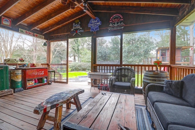 deck with an outdoor living space