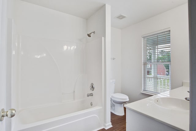 4818 Buttercup Way, Summerville, SC 29485 - full bathroom with toilet, vanity, bathing tub / shower combination, and wood finished floors