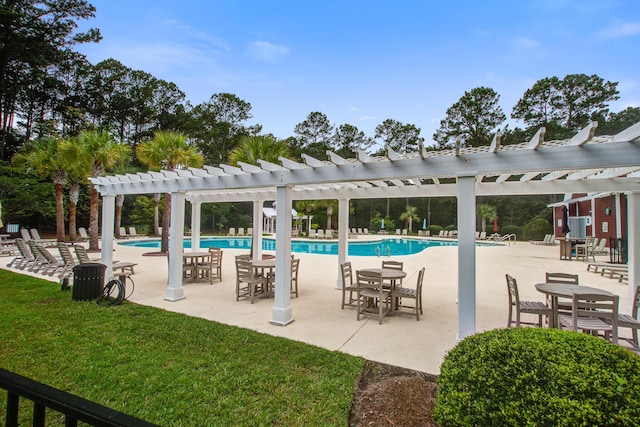 4818 Buttercup Way, Summerville, SC 29485 - community pool with a pergola, a lawn, and a patio