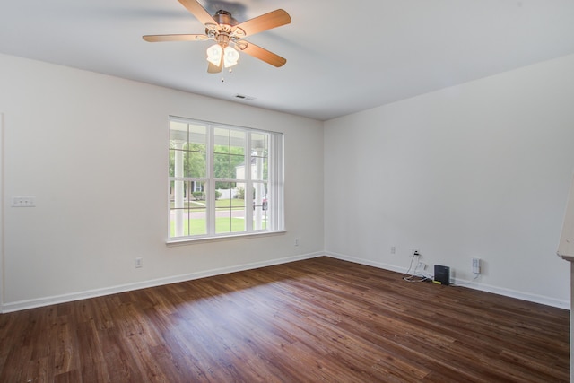 4818 Buttercup Way, Summerville, SC 29485 - spare room with dark wood-style flooring, baseboards, and ceiling fan