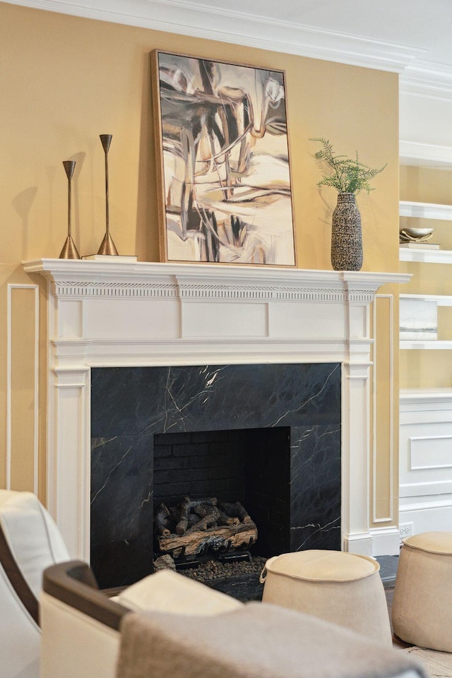 2 Bedons Aly, Charleston, SC 29401 - detailed view of a premium fireplace and ornamental molding