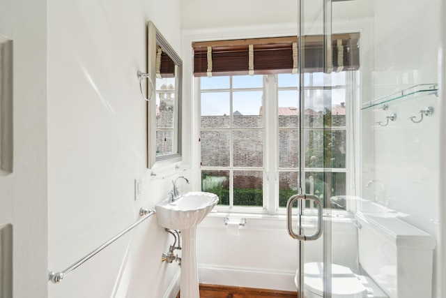 2 Bedons Aly, Charleston, SC 29401 - bathroom with toilet and an enclosed shower