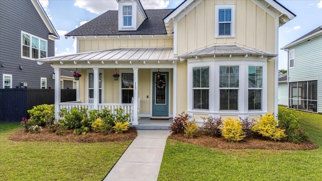 113 Grimball St, Summerville, SC 29486 - view of front facade featuring a porch, board and batten siding, and a standing seam roof
