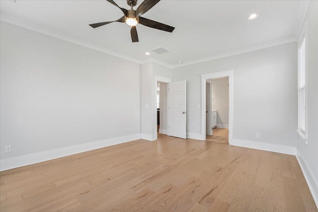 113 Grimball St, Summerville, SC 29486 - unfurnished bedroom featuring ornamental molding, light wood-style flooring, baseboards, recessed lighting, and ensuite bathroom