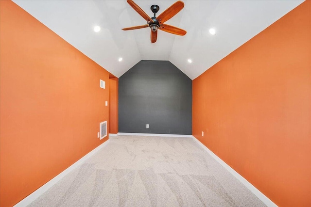 113 Grimball St, Summerville, SC 29486 - bonus room with ceiling fan, recessed lighting, lofted ceiling, carpet flooring, and baseboards