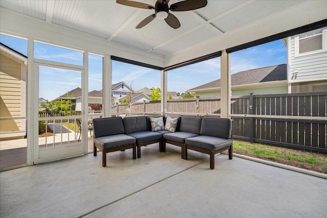 113 Grimball St, Summerville, SC 29486 - sunroom with ceiling fan, an outdoor hangout area, and plenty of natural light