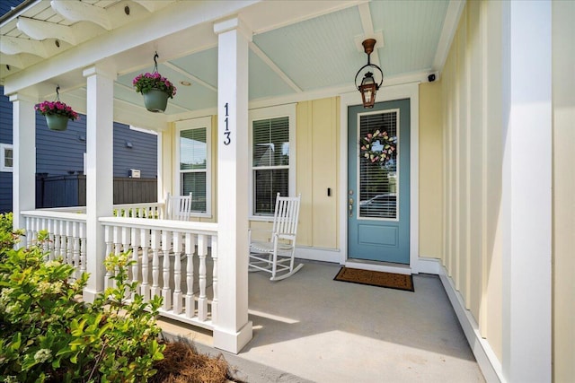 113 Grimball St, Summerville, SC 29486 - entrance to property with a porch, a surveillance system, and board and batten siding