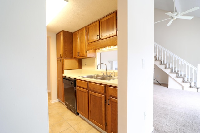 403 Sunny Side Way, Summerville, SC 29485 - kitchen featuring dishwasher, a sink, light countertops, and brown cabinetry
