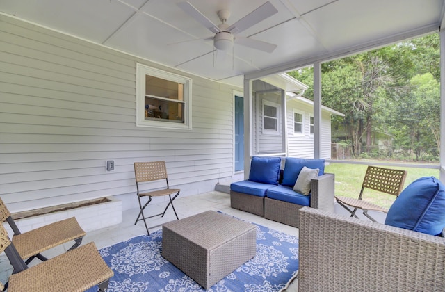 1515 Mulberry St, Charleston, SC 29407 - view of patio / terrace with an outdoor hangout area and a ceiling fan