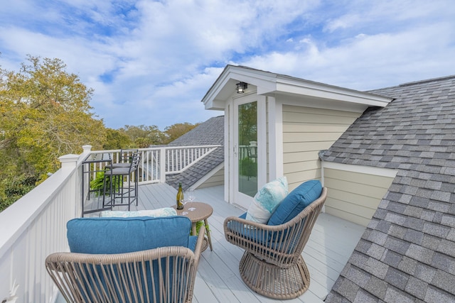 wooden deck featuring outdoor lounge area