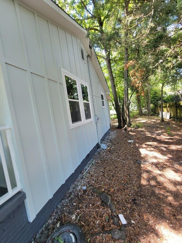 view of home's exterior featuring board and batten siding