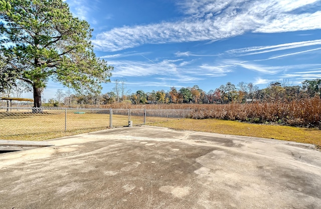 view of patio with a rural view