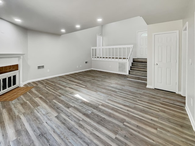 interior space featuring wood-type flooring