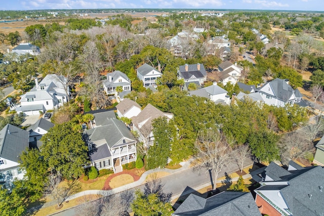 aerial view with a residential view