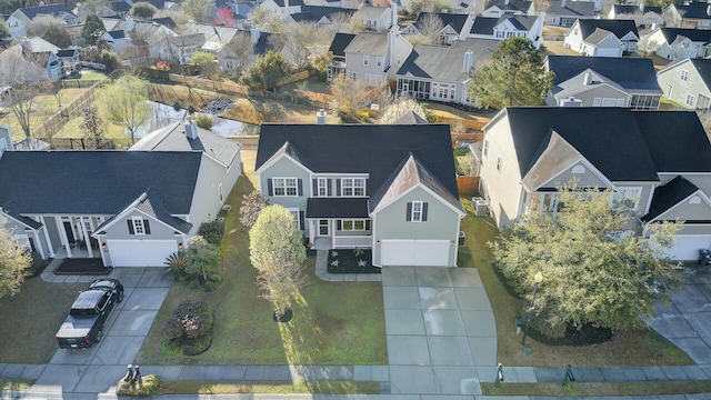 bird's eye view with a residential view