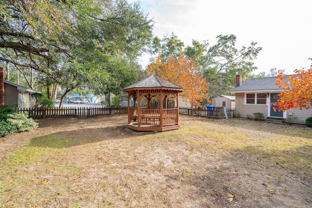 view of yard featuring a gazebo