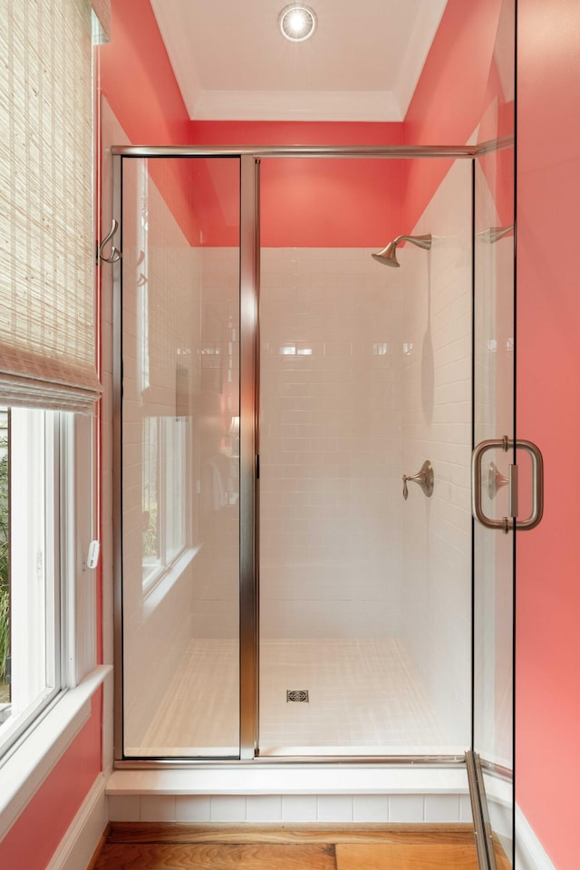 18 Fernandina St, Mount Pleasant, SC 29464 - full bathroom featuring a shower stall and wood finished floors