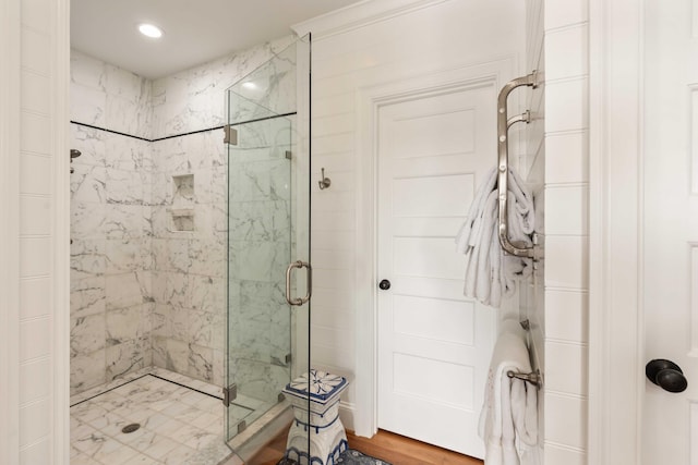 18 Fernandina St, Mount Pleasant, SC 29464 - full bathroom featuring a stall shower and recessed lighting