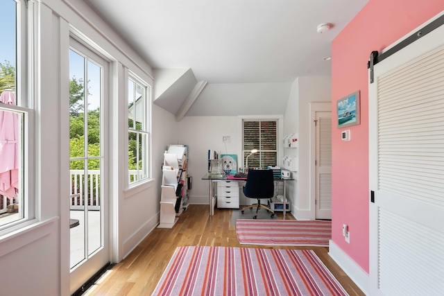 18 Fernandina St, Mount Pleasant, SC 29464 - office space featuring plenty of natural light, wood finished floors, baseboards, and a barn door