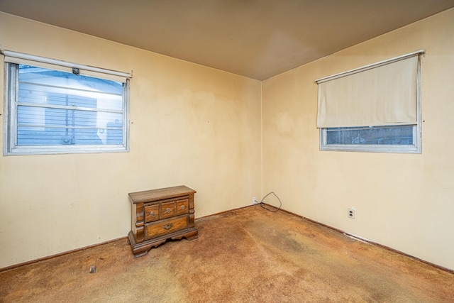 view of carpeted spare room