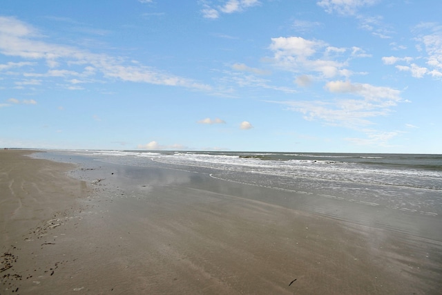 view of water feature featuring a beach view