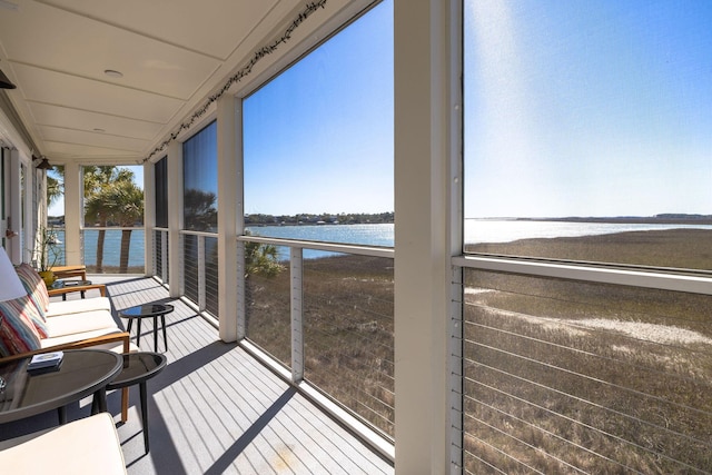 balcony with a water view