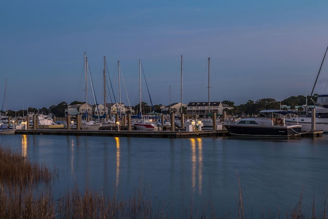 view of water feature featuring a boat dock